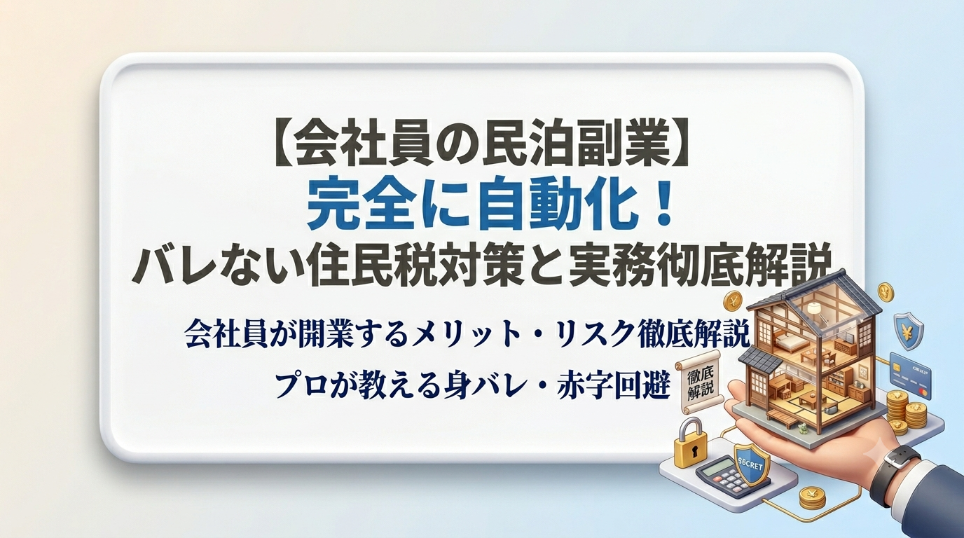 【会社員の民泊副業】サラリーマンが開業するメリット・リスクは？会社にバレないための住民税対策と実務のコツ