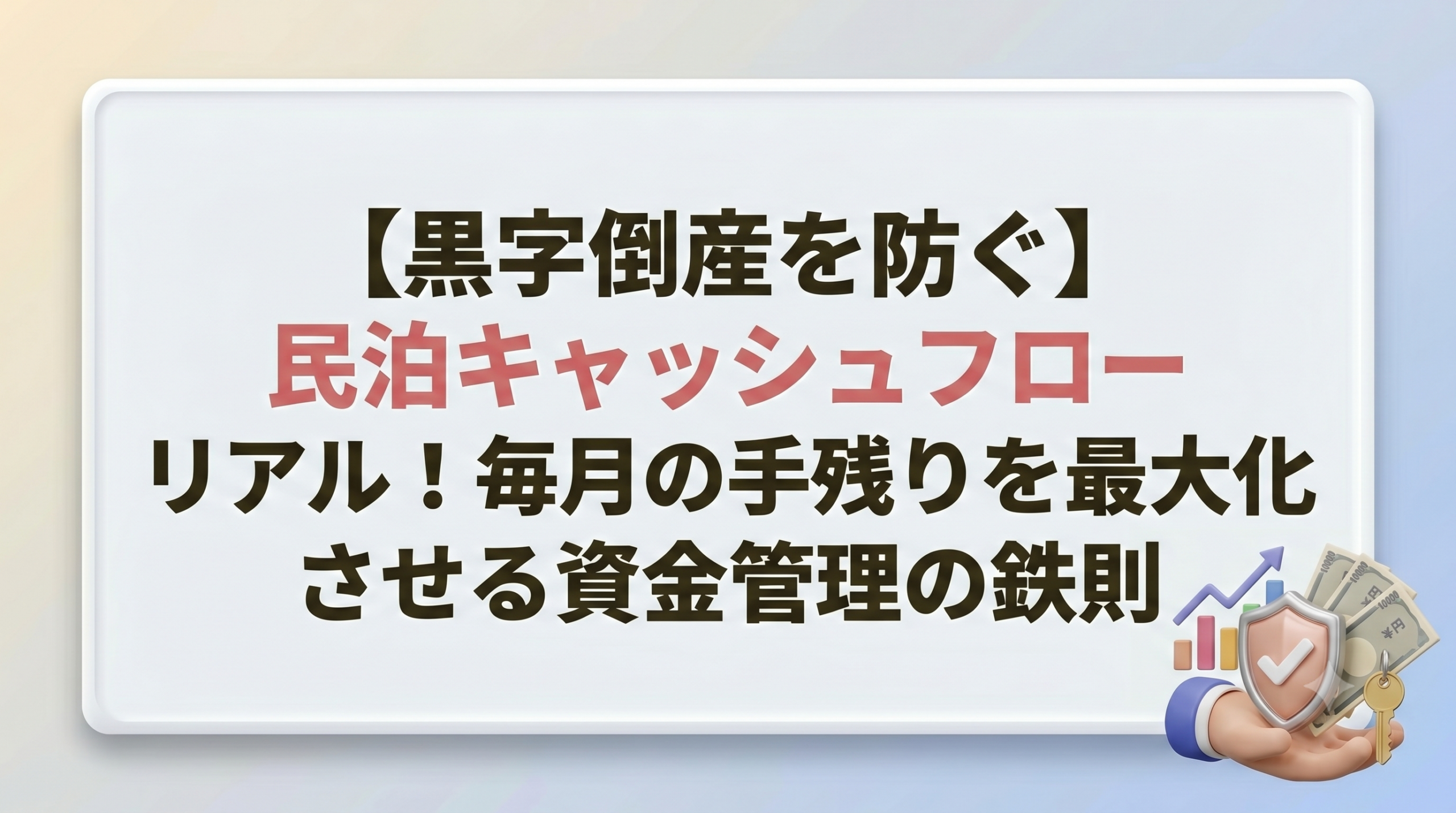 【黒字倒産を防ぐ】民泊キャッシュフローのリアル！毎月の手残りを最大化させる資金管理の鉄則