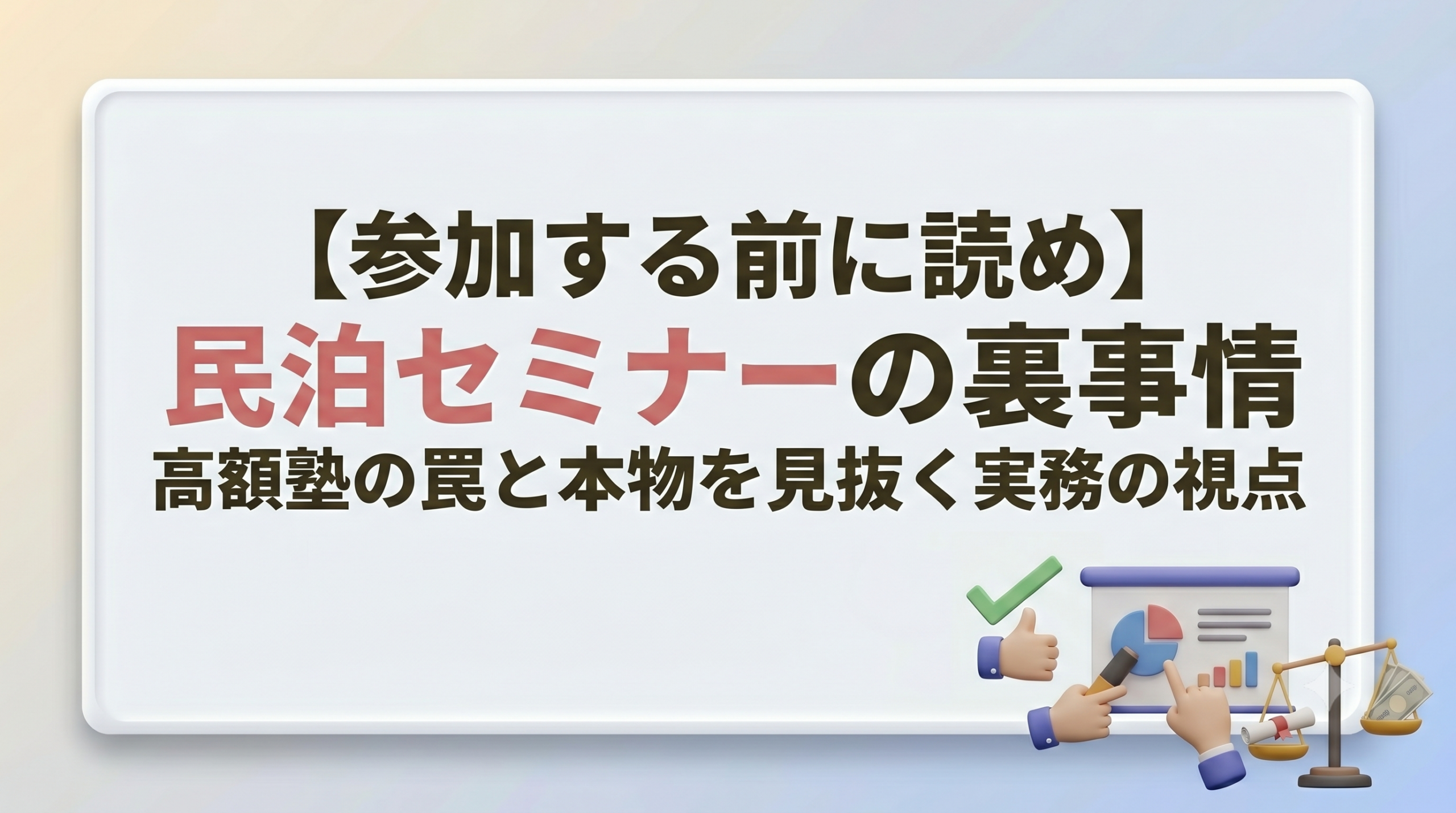 【参加する前に読め】民泊セミナーの裏事情！高額バックエンドの罠と本物を見抜く実務の視点
