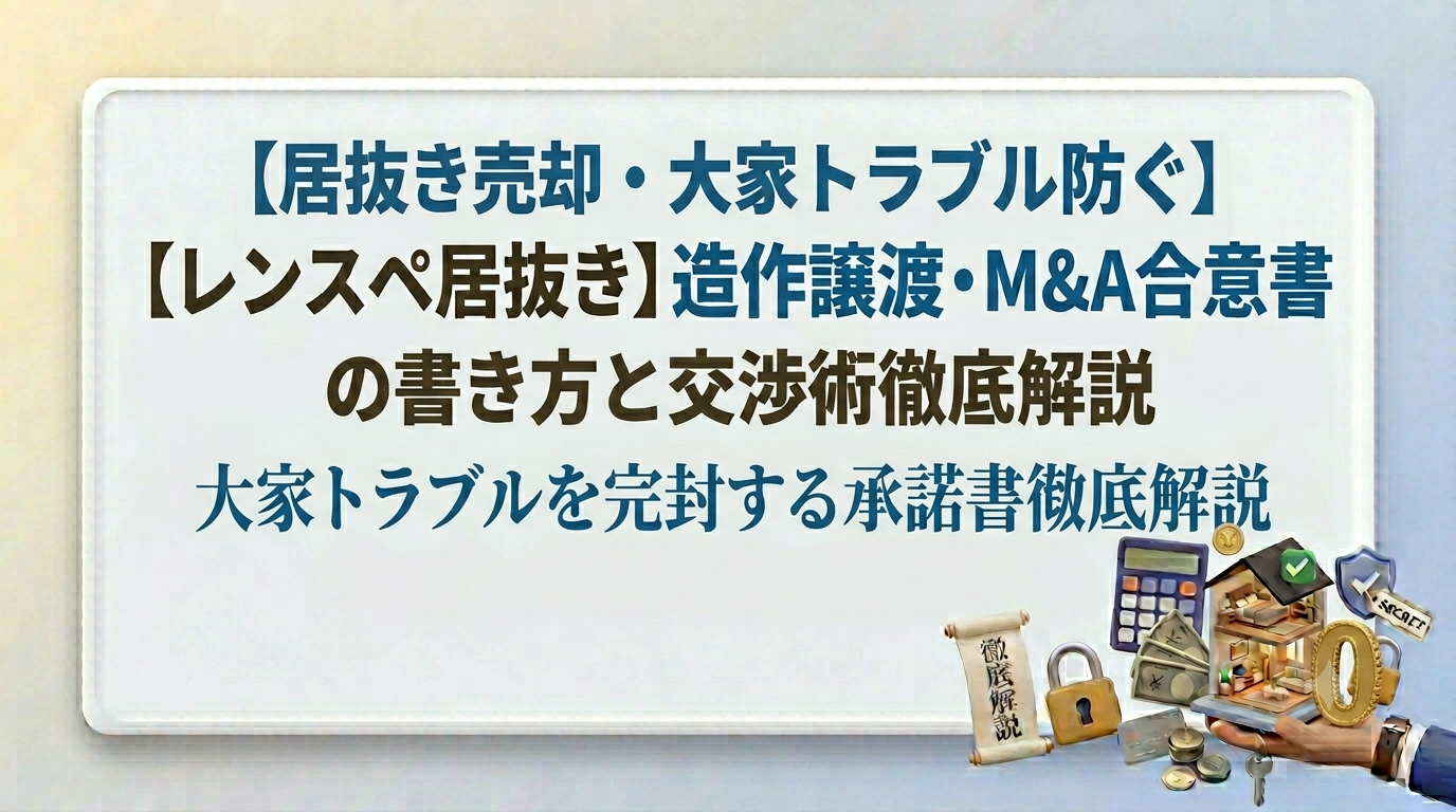 【レンスペ居抜き売却】大家とのトラブルを100%防ぐ承諾書の書き方！造作譲渡をスムーズに通すプロの交渉術