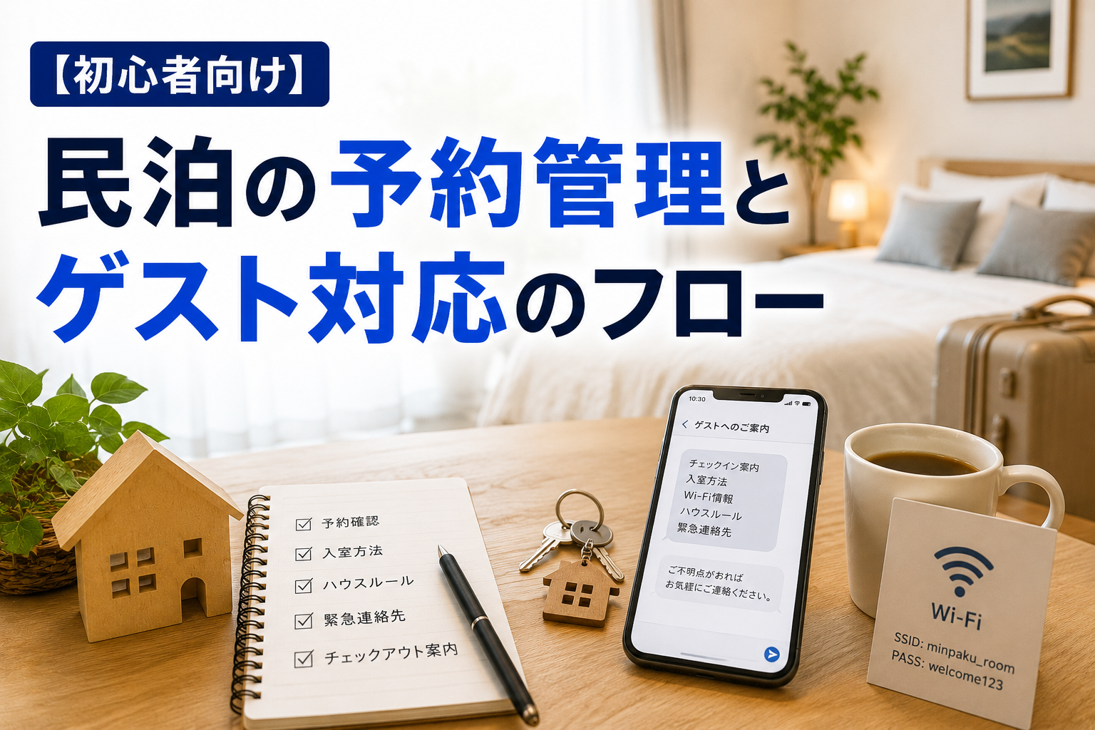 【初心者向け】民泊の予約管理とゲスト対応のフロー｜予約後からチェックアウト後までの実務ポイント