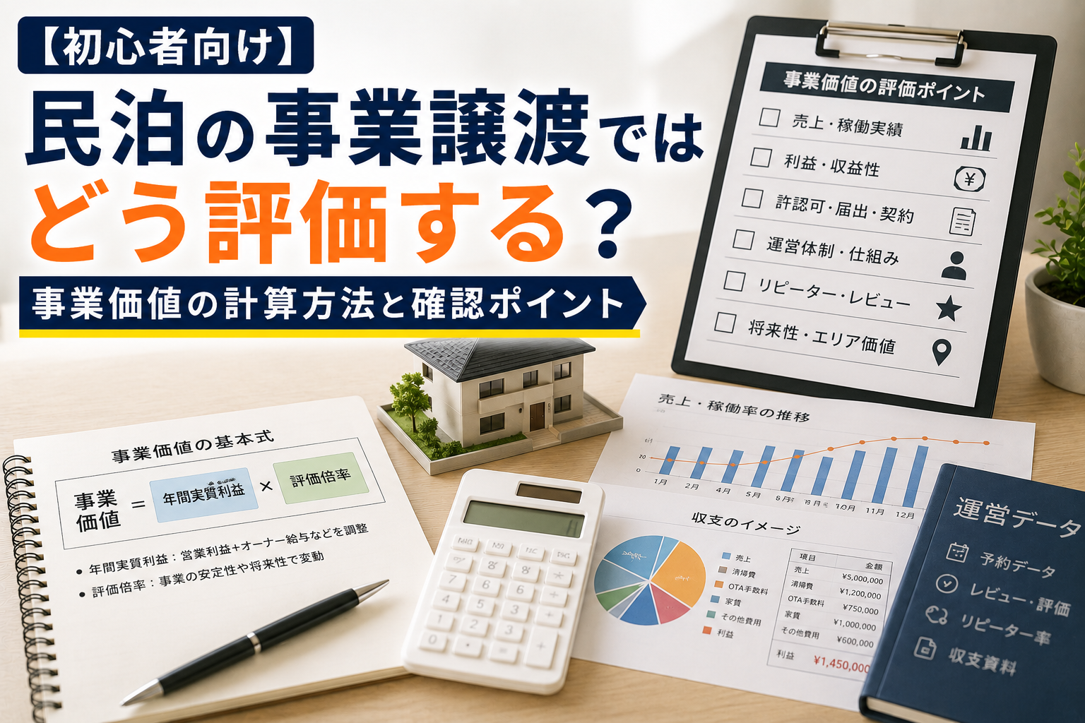 【初心者向け】民泊の事業譲渡ではどう評価する？事業価値の計算方法と確認ポイント