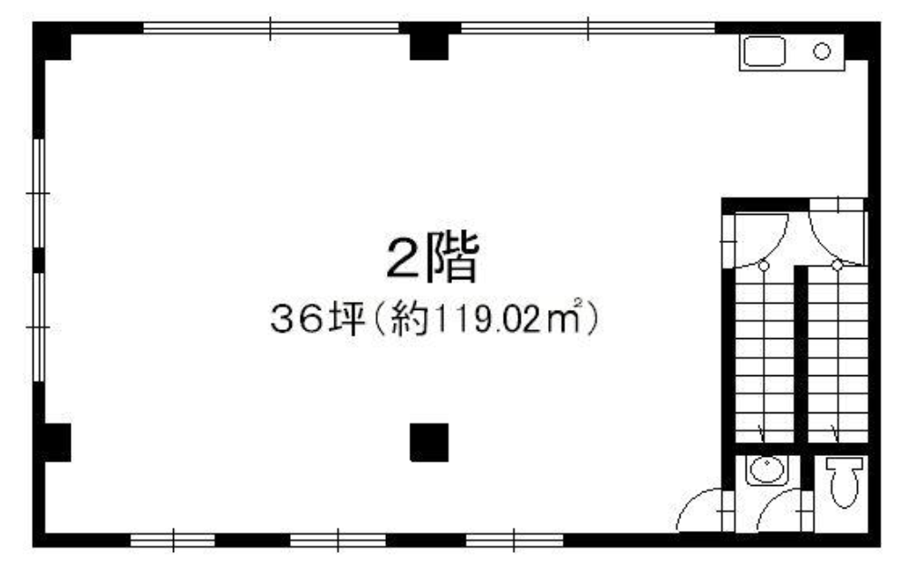 新宿区東榎町ビル2階