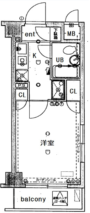 新宿区北新宿公寓4层