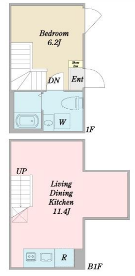 新宿区早稲田鶴巻町公寓地下1层